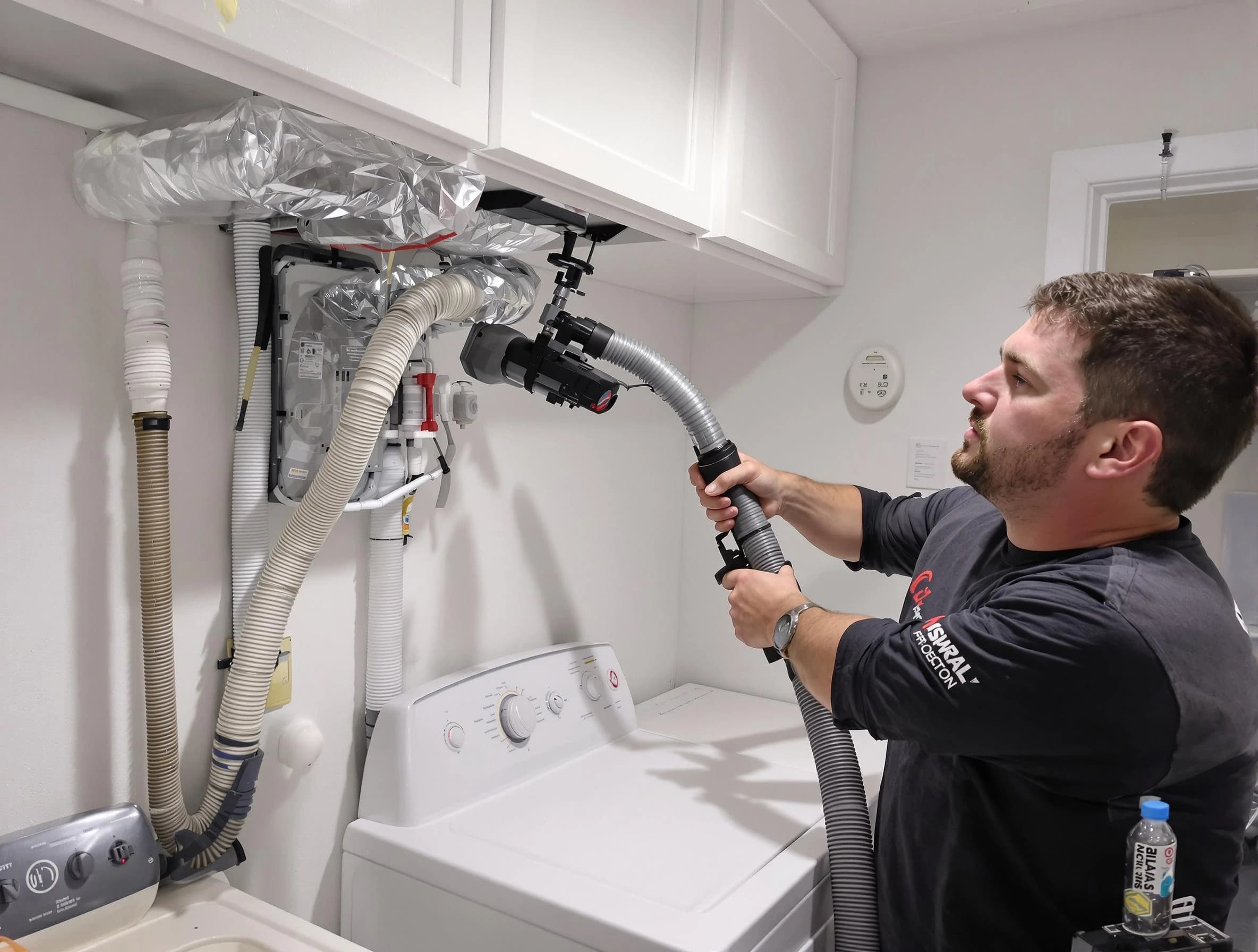 Ontario Dryer Vent Cleaning certified technician performing safety-focused gas dryer vent cleaning in Ontario