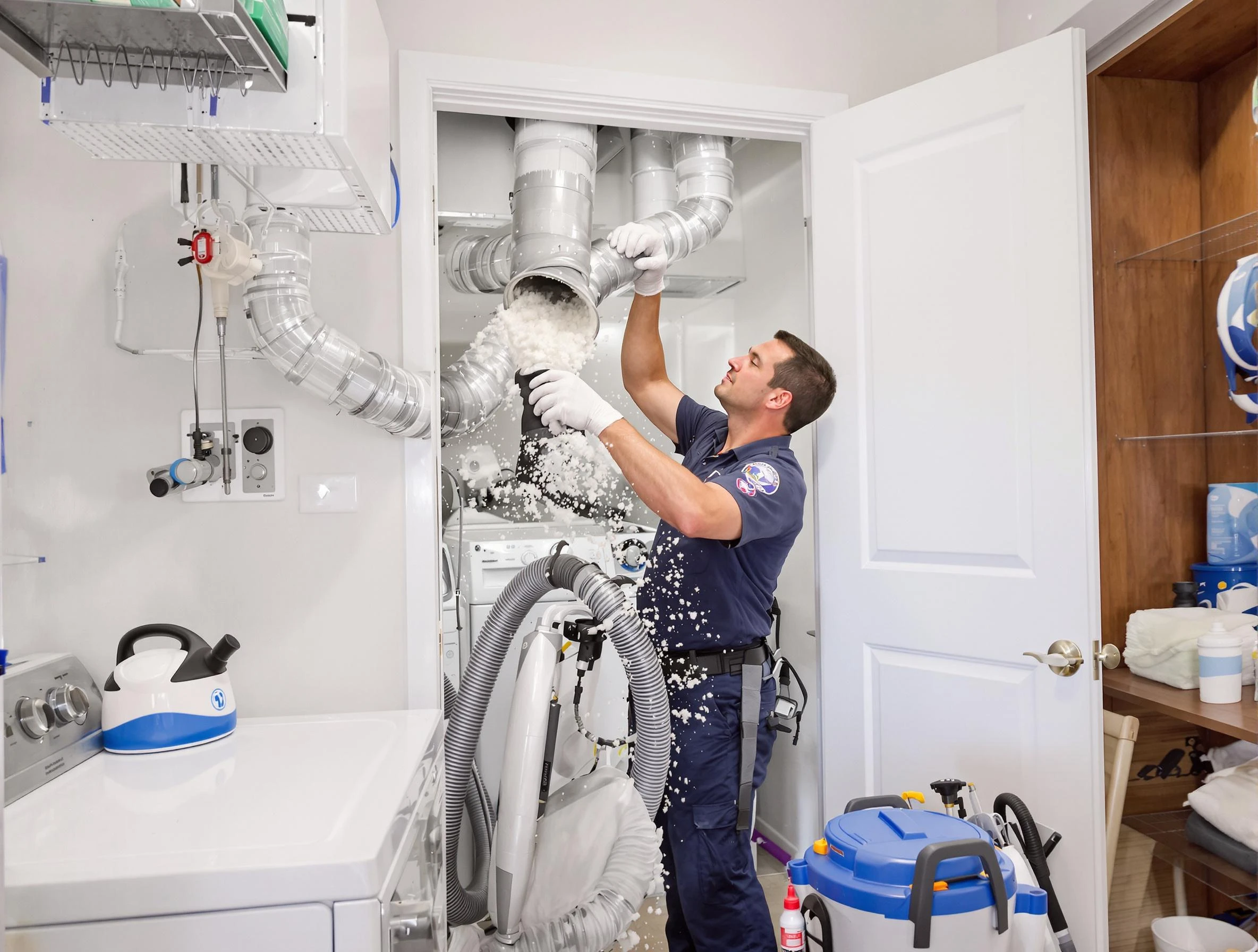 Ontario Dryer Vent Cleaning technician delivering thorough residential dryer vent cleaning service in Ontario